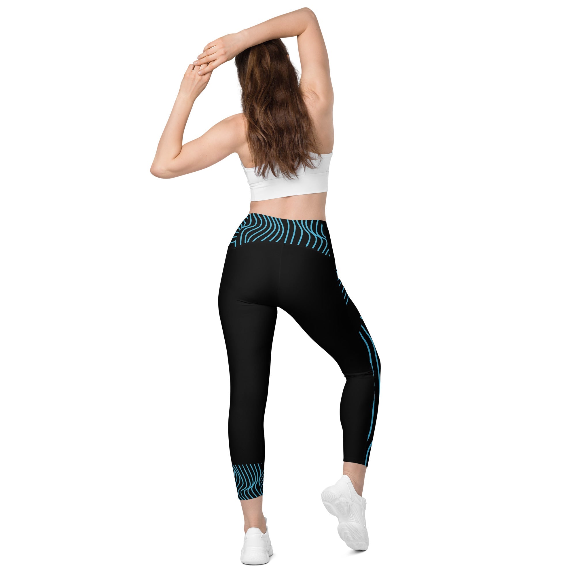 Black Workout Leggings with Pockets. Streetwear or Gymwear Crossover Leggings. Yoga Pants. WickedYo.